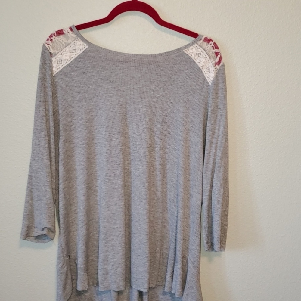 Gray lace top